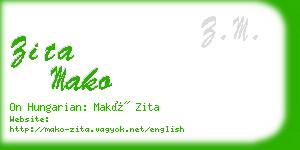 zita mako business card
