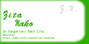 zita mako business card